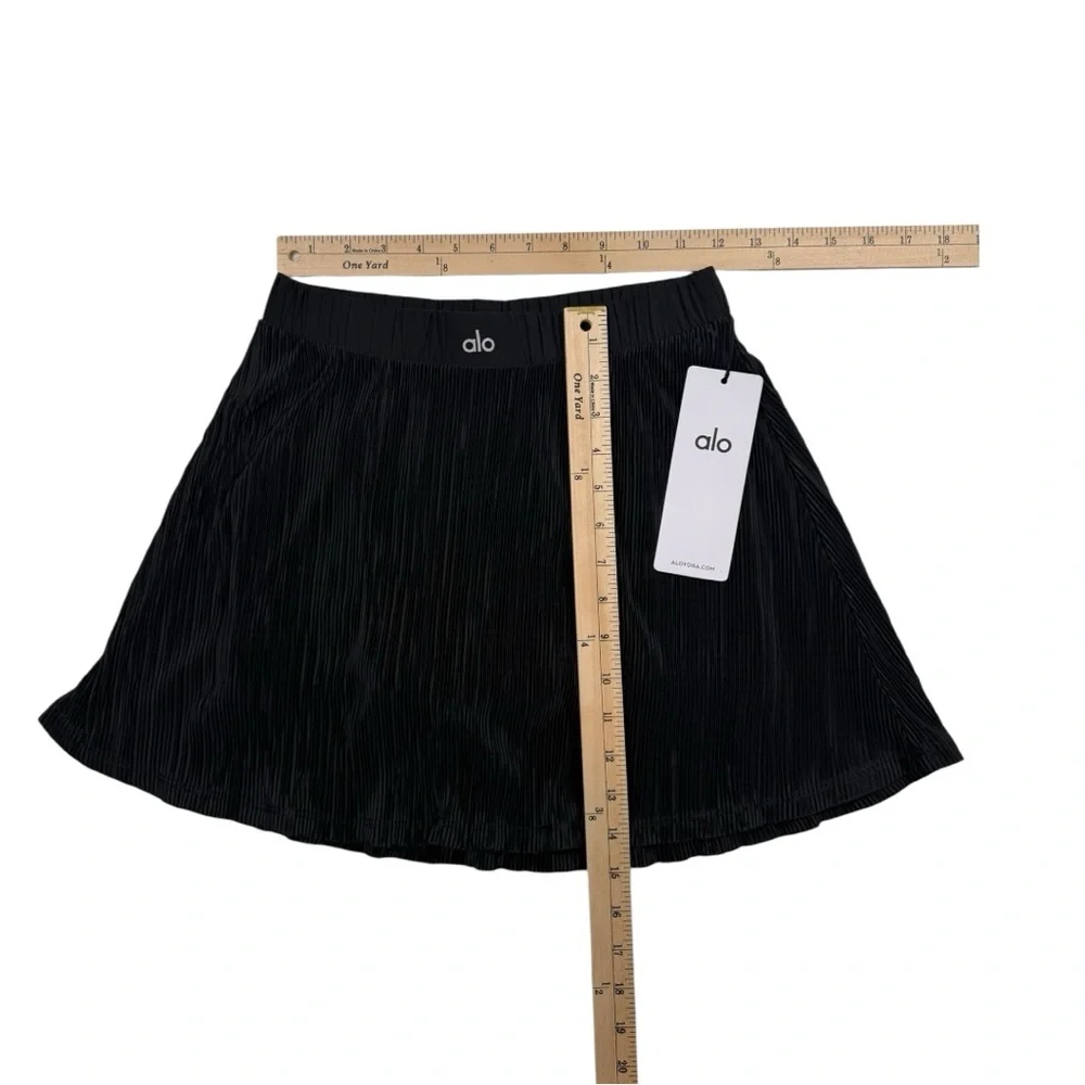 NWT ✨ Alo Yoga Micro Plisse Tennis Skirt Black Size‎ X-Small